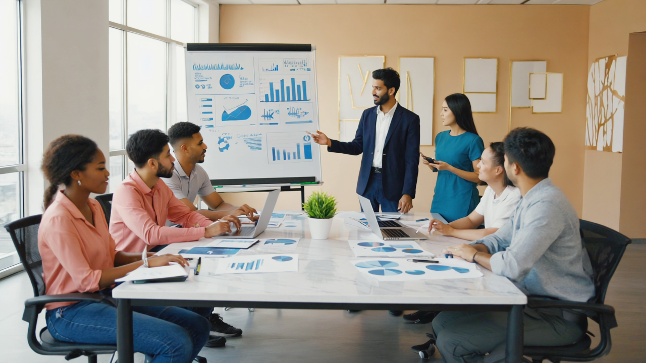 UK business owner strategising SEO tactics for online search rankings