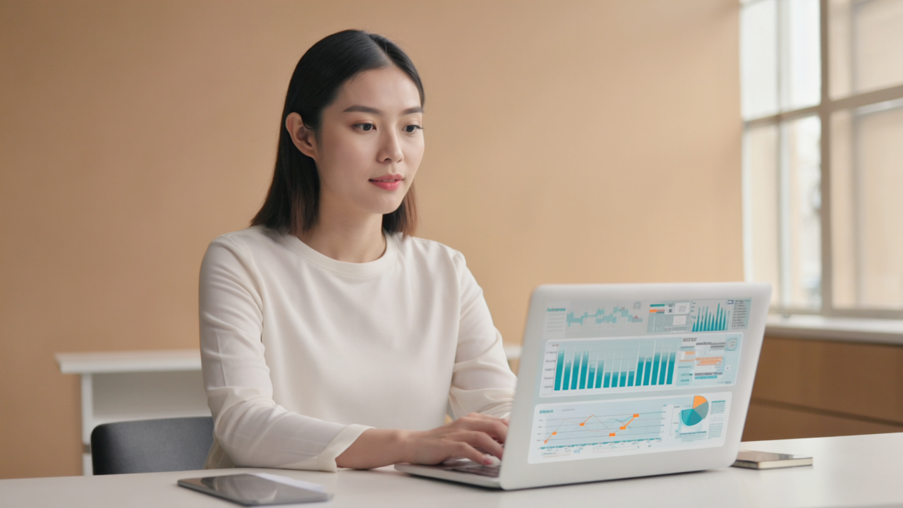 Dashboard showing social media analytics with charts and graphs