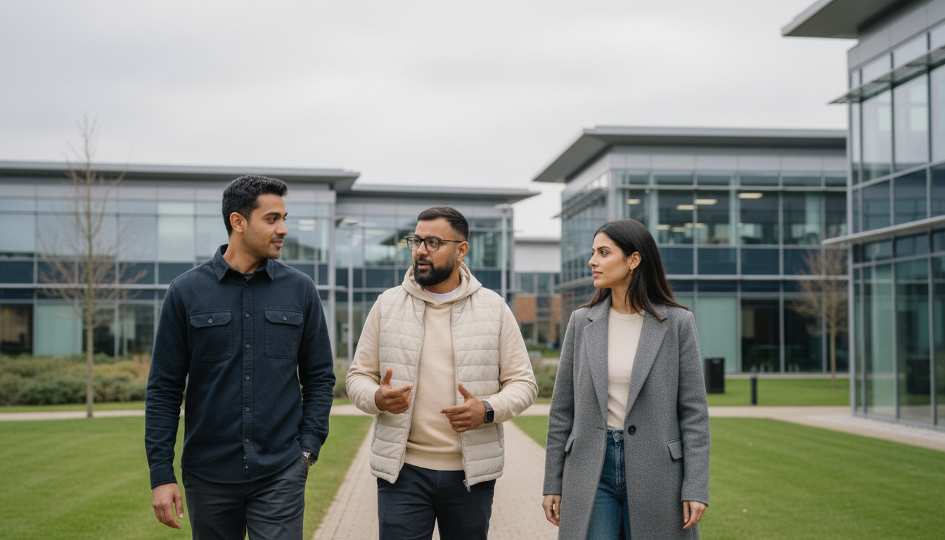 The team reviewing the digital systems and IT infrastructure in a UK office.