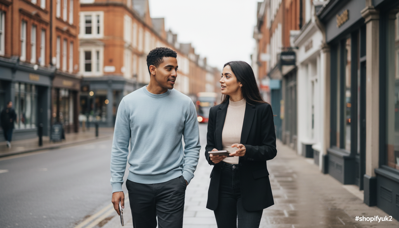 User-friendly Shopify dashboard displaying UK store analytics and sales growth