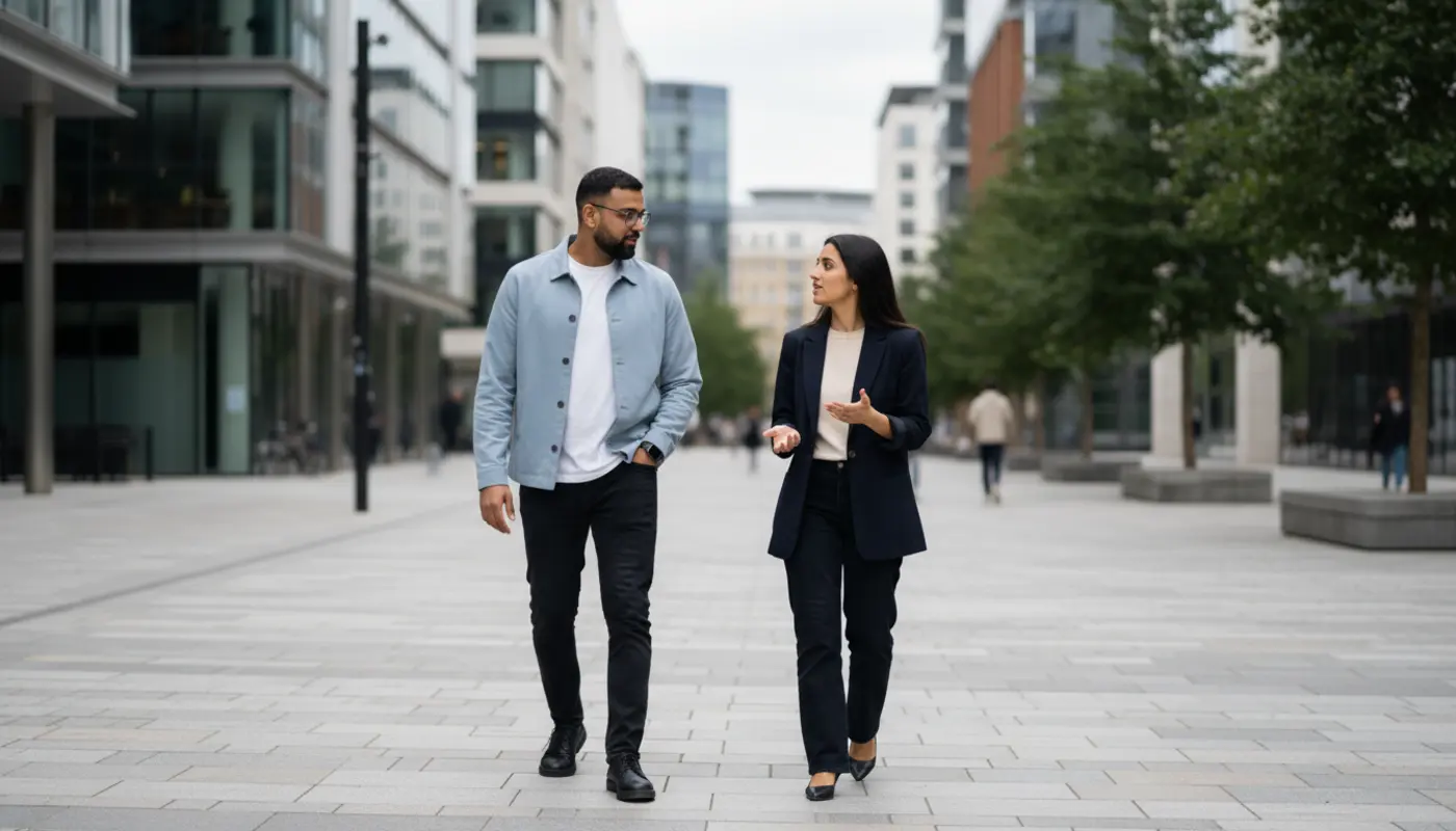 AI dashboard displaying UK business analytics and growth metrics on screen